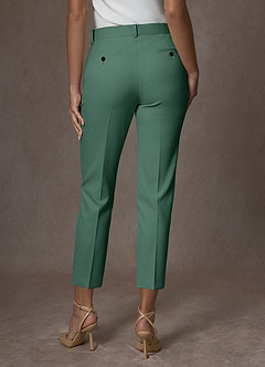 front Whitney Eukalyptus Strukturierte Stretch-Cropped-Anzughose