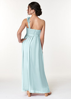 Azazie Flower Junior Mist A-Line Pleated Chiffon Dress image6