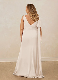 Christian Siriano Bridal for Azazie 1011 Bridesmaid Dresses White Alabaster Mermaid Bow Stretch Satin Dress image19