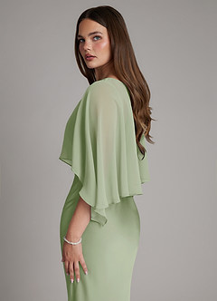 Azazie Ambra Brautjungfernkleider Meerjungfrau-Linie Plissee Stretch-Satin Kleid Staubiger Salbeigrün image8