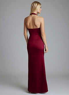 Azazie Minnow Final Sale Burgundy Mermaid Sweetheart Neckline Stretch Satin Dress image4