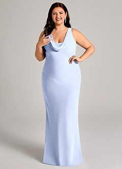 Azazie Rylina Bridesmaid Dresses Ice Mermaid Pleated Chiffon Dress image10