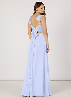 Azazie Everett Bridesmaid Dresses A-Line V-neck Ruched Chiffon Floor-Length Dress image3
