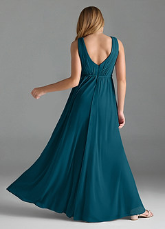 Azazie Tanicia Junior Dusty Rose A-Line Mesh Dress image4