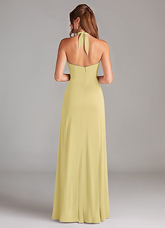 Azazie Elliana Bridesmaid Dresses Lemon Sorbet A-Line Side Slit Stretch Satin Dress image6