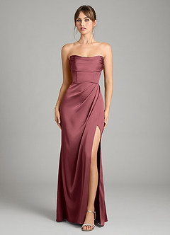 Azazie Johana Bridesmaid Dresses Merlot Mermaid Off the Shoulder Stretch Satin Convertible Dress image9