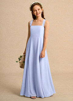 Azazie Tater Junior Formal vestidos de niña de las flores Vestido de Hielo de Gasa de Corte En A con Plisado image1