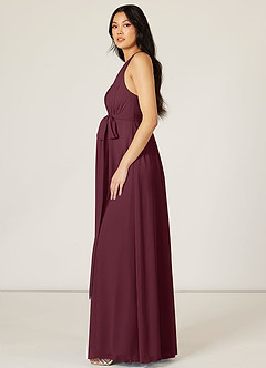Azazie Athena Final Sale Empire Ruched Chiffon Floor-Length Dress image4