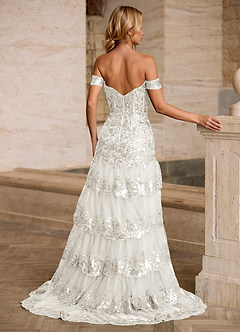 Jenna Hvid Flæset Glitter Havfrue Gallakjole image2