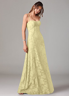 Azazie Valentine Bridesmaid Dresses Lemon Sorbet A-Line Sweetheart Neckline Floral Burnout Dress image4