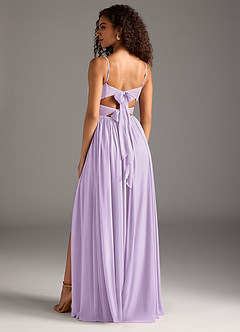 Azazie Zeya Bridesmaid Dresses Lilac A-Line Pleated Mesh Dress image2