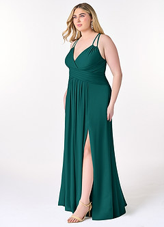 Azazie Farren Bridesmaid Dresses Peacock A-Line Pleated Chiffon Convertible Dress image12