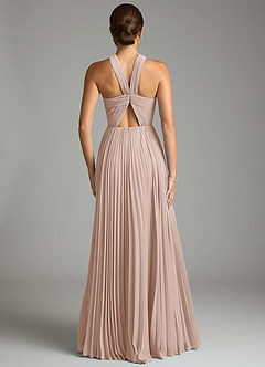 Azazie Afra Bridesmaid Dresses English Rose A-Line Pleated Chiffon Dress image2
