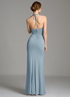 Azazie Gwyneth Bridesmaid Dresses Dusty Blue Mermaid Pleated Premium Stretch Jersey Dress image6