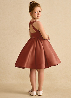 Azazie Julietta Flower Girl Dresses Auburn Ball-Gown Convertible Tulle Dress image8