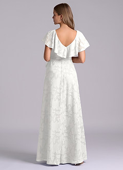 Azazie Lainey Morsiusneito Mekot A-linja taskuilla Floral Burnout Lattian pituus Pukeutua image2