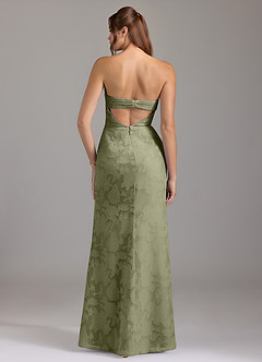 Azazie Leonis Bridesmaid Dresses Pistachio Sheath Strapless Floral Burnout Convertible Dress image6