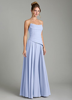 Azazie Gabriela Bridesmaid Dresses Ice A-Line Corset Chiffon Dress image5