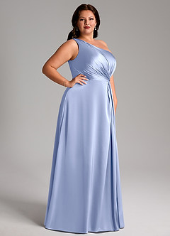 Azazie Brooke Jurken voor bruidsmeisjes Jurk van Stretch Satijn met A-Lijn One-Shoulder Ijs image10