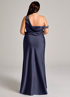 Azazie Madelyn Bridesmaid Dresses Stormy Mermaid One Shoulder Stretch Satin Convertible Dress image15