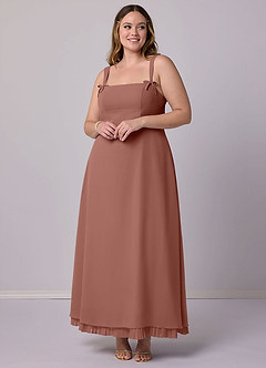 Barbie ♥ Azazie Bridesmaid Dresses Cedar Rose A-Line Pleated Chiffon Dress image7