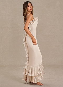 Vionette  Cream Ruffle Maxi Dress image5