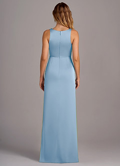 Azazie Wrenlee Bridesmaid Dresses Powder Blue A-Line Stretch Satin Dress image7
