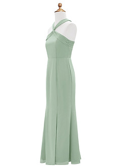 Azazie Rue Junior Meerjungfrau-Linie Seitliche Cut-Outs Chiffon Kleid Agave image8