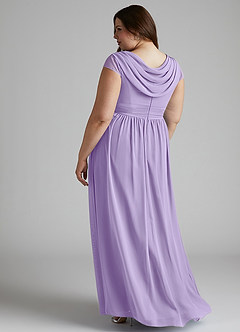 Azazie Organa Robes de demoiselle d'honneur Robe Trapèze en Mousseline de soie Plissée Lilas image10
