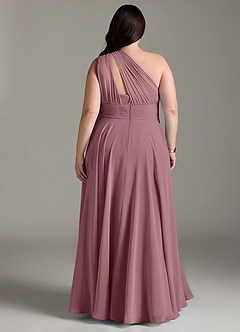 Azazie Charlize Bridesmaid Dresses Amethyst A-Line One Shoulder Chiffon Dress image8
