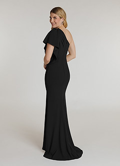 Azazie Pia Kleider für die Brautmutter Meerjungfrau-Linie Plissee Stretch-Krepp Kleid Schwarz image4