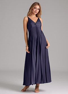 Azazie Raychelle Bridesmaid Dresses Stormy A-Line Pleated Stretch Satin Dress image5
