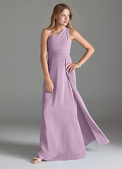 Azazie Dallas Junior Wisteria A-Line Pleated Chiffon Dress image3
