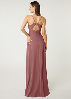 Azazie Minie Abiti da Damigella Abito A-Line in Chiffon Fiocco Rosa Del Deserto image2