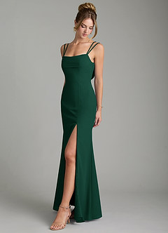 Azazie Egypt Bridesmaid Dresses Emerald Sheath Sweetheart Neckline Chiffon Dress image4