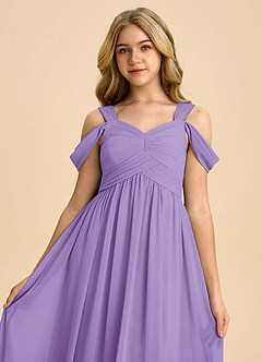 Azazie Lianne Junior Tahiti A-Line Off the Shoulder Chiffon Dress image4