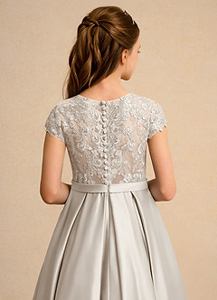 Azazie Bunny Junior Formal Sukienki dla dziewczynek sypiących kwiaty Suknia balowa Koronka Sznurówka Długość kostki Sukienka image7