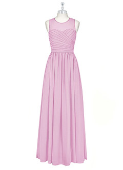 Azazie Nina Bridesmaid Dresses Candy Pink A-Line Pleated Chiffon Dress image6