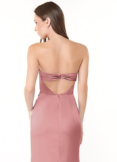 Azazie Leonis Bridesmaid Dresses Dusty Rose Mermaid Pleated Stretch Satin Convertible Dress image8