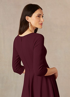 Azazie Nassif vestidos de madre de la novia Vestido de Cabernet de Crepé elástico de Corte En A image5