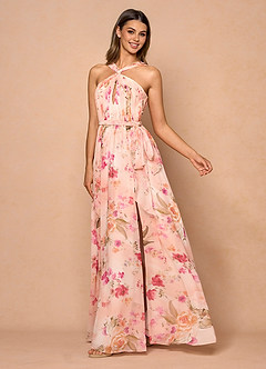 Leira Abstract Bouquet Floral Midi Dress Ready to Ship | Azazie CA