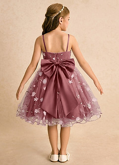 Azazie Junebug Flower Girl Dresses Amethyst Ball-Gown Spaghetti Strap Tulle Dress image1
