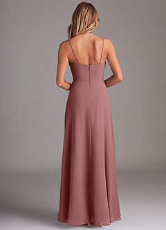 Azazie Breonna Abiti da Damigella Abito A-Line in Chiffon Scollo a Cuore Rosa Del Deserto image2