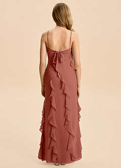 Azazie Phoebe Junior Klä av Tubklänning i Chiffong Rynkad image2