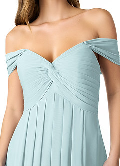 Azazie Kaitlynn Bridesmaid Dresses Mist Empire Ruched Chiffon Convertible Dress image5