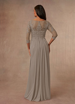 Azazie Calanthe Abiti per la Madre della Sposa Abito A-Line in Chiffon con Scollo a U Taupe image3