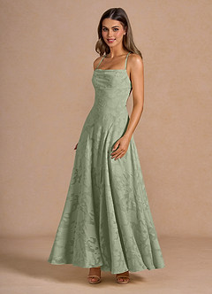 Marlo Agave Green A-Linien Maxikleid mit floralem Burnout-Muster image5