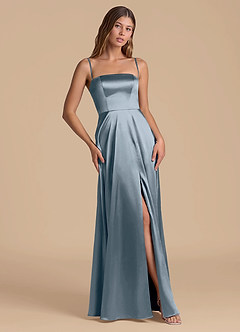Azazie Wren Bridesmaid Dresses Twilight A-Line Strapless Metallic Satin Dress image5