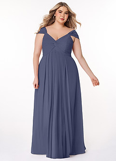 Azazie Kaitlynn Bridesmaid Dresses Empire Convertible Ruched Chiffon Floor-Length Dress image3