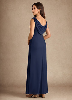 Azazie Henderson Mother of the Bride Dresses Dark Navy A-Line Sequins Dress image4